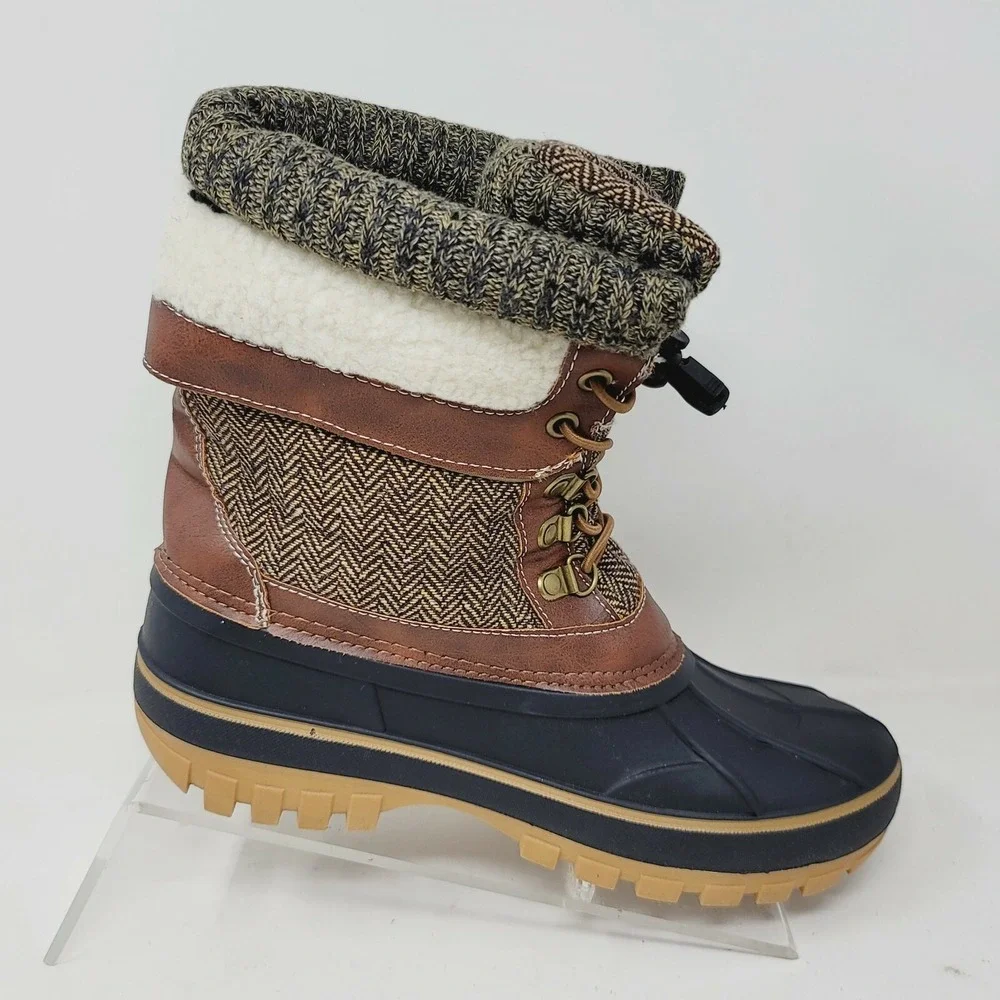 DREAM PAIRS Women's Snow Boots Waterproof Mid Calf Winter Warm Faux Fur Size 5